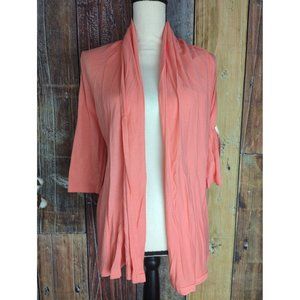 Jones New York Women's Summer Daze Cardigan Size S NWT Peach Open Front Top